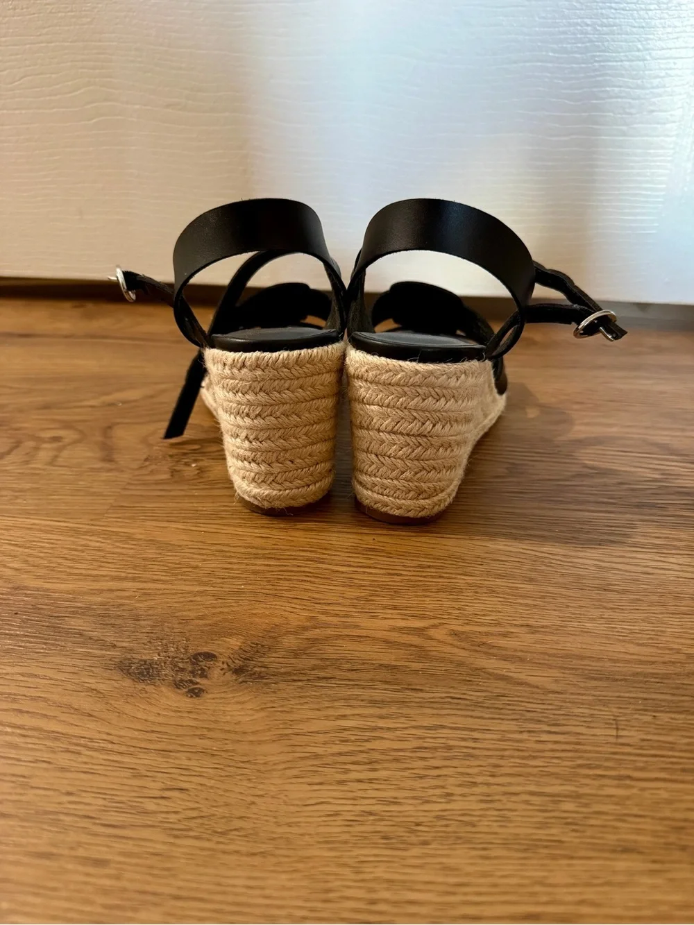 Black Espadrille Platform Sandals with Ankle Strap